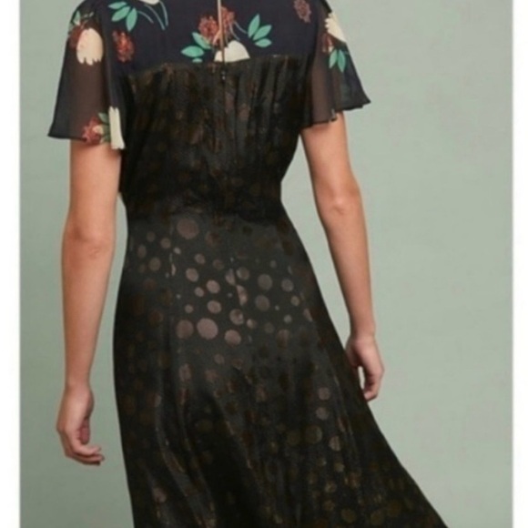 Moulinette Soeurs Black and Green Floral Mini Dress - Picture 6 of 7
